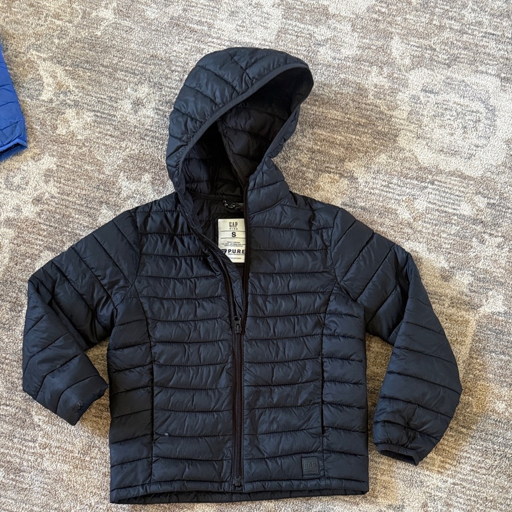 Black Hooded lightweight Puffer Jacket size small